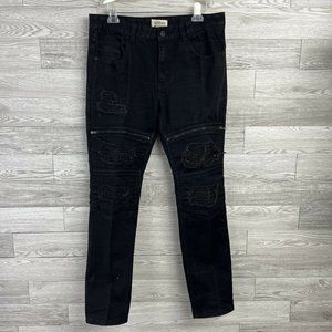 Smoke Rise PAINT SPLATTER DISTRESSED MOTO JEANS W.ZIPPERS BURGUNDY JP6613 Smoke Rise PAINT SPLATTER DISTRESSED MOTO JEANS W.ZIPPERS BURGUNDY JP6613